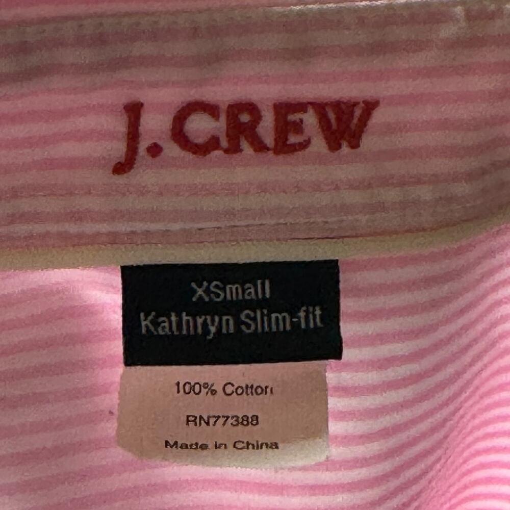 J.Crew Vintage Y2K Kathryn Slim Fit Button Up Top Cotton Pink White Stripe XS - Picture 4 of 4